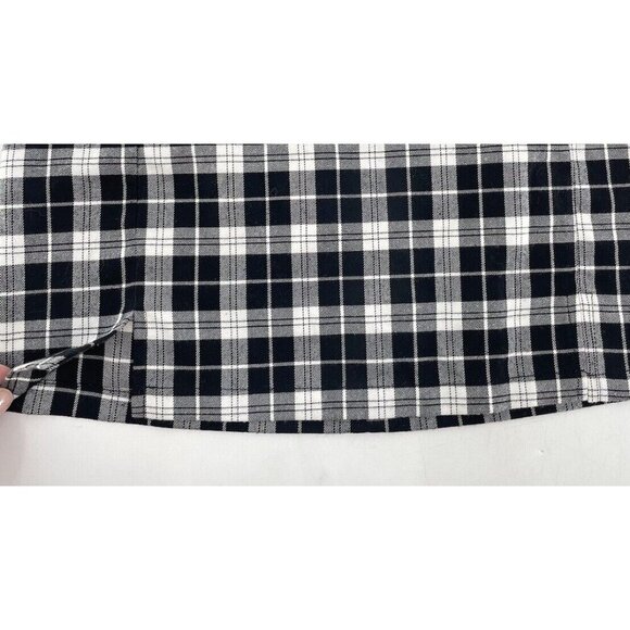 Brandy Melville Academia Skirt Black Plaid Check Stretch Slit See Measurements - Picture 3 of 9